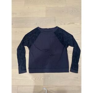Lululemon Black Micro Stripe Run For Days Long Sleeve Athletic Athleisure Top